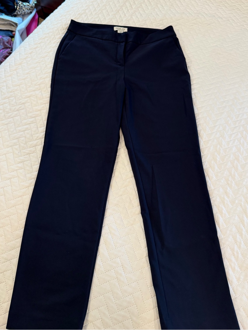 Rachel Zoe Navy Straight-Leg Trousers